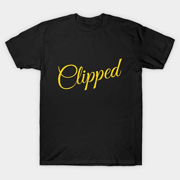 Urban Word 'Clipped' in Yellow Lettering T-Shirt by Alibobs